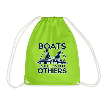 Boote gut mit anderen | Zeilen & Humor - Turnbeutel - Neongrün - Vorne