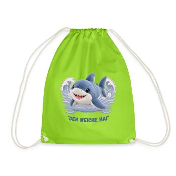 Der weiche Hai - Turnbeutel - Neongrün - Vorne