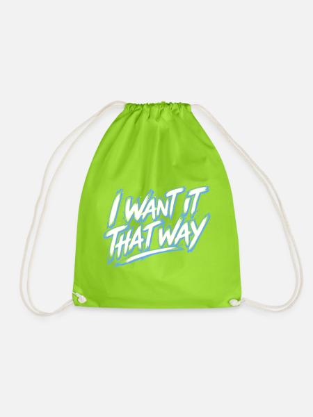 I Want It That Way - Backstreet 2026 - Turnbeutel - Neongrün