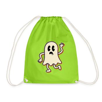 Retro ghost waving hello with a surprised face - Turnbeutel - Neongrün - Vorne