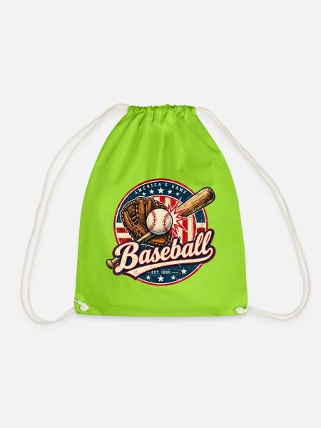 Vintage Baseball Flag - Turnbeutel - Neongrün