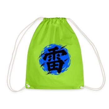 KANJI-RESONANZ | Donner — elektrischer Schlag - Turnbeutel - Neongrün - Vorne