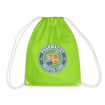 Pharmacist Trusted Care Mortar Pillen-Badge-Geschenk - Turnbeutel - Neongrün - Vorne