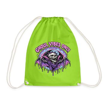 Ghoul Vibes Bat Halloween - Turnbeutel - Neongrün - Vorne