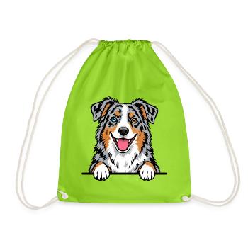 Aussie Australian Shepherd - Turnbeutel - Neongrün - Vorne