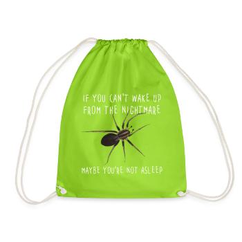 If you can't wake up from the nightmare - Spinne - Turnbeutel - Neongrün - Vorne