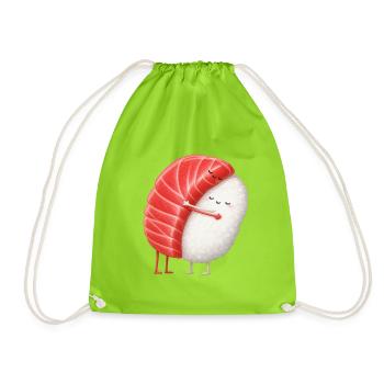 Kawaii Sushi Kuschelpärchen - Turnbeutel - Neongrün - Vorne