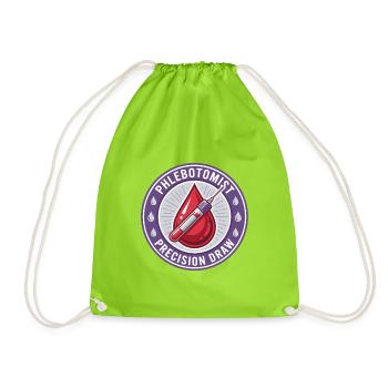 Phlebotomist Blutentnahme-Röhrchen-Abzeichen-Geschenk - Turnbeutel - Neongrün - Vorne