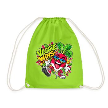 Cooles Radieschen - Turnbeutel - Neongrün - Vorne