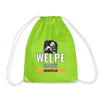 Ersthund Geschenk für neue Welpenbesitzer - Turnbeutel - Neongrün - Vorne