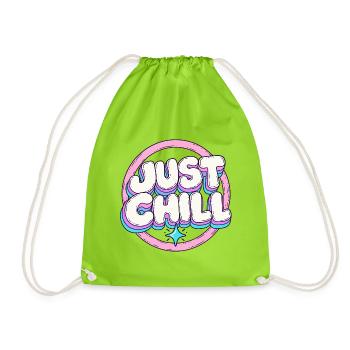 Just Chill Pastell Circle - Turnbeutel - Neongrün - Vorne