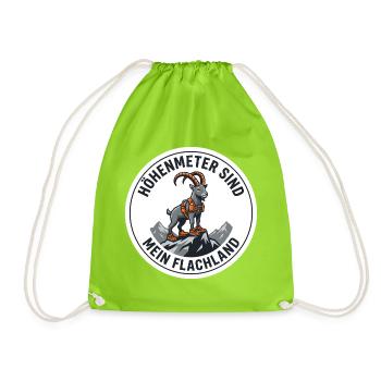 Trailrunning-Shirt Höhenmeter Steinbock - Turnbeutel - Neongrün - Vorne