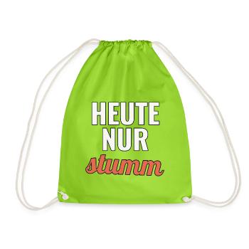 Homeoffice Geschenk für volle Meetingtage - Turnbeutel - Neongrün - Vorne