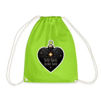 Stille Nacht dunkle Seele Weihnachtskugel Gothic - Turnbeutel - Neongrün - Vorne