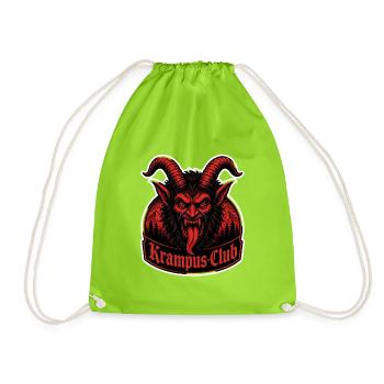 Krampus Club Alpen Folklore Holzschnitt Horror Shi - Turnbeutel - Neongrün - Vorne