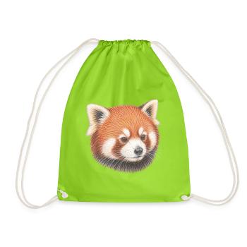 Kopfporträt des roten Pandas - Turnbeutel - Neongrün - Vorne