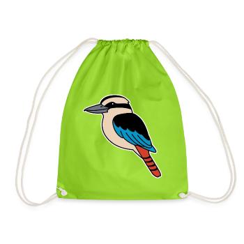 Kookaburra - Lachender Hans - Turnbeutel - Neongrün - Vorne