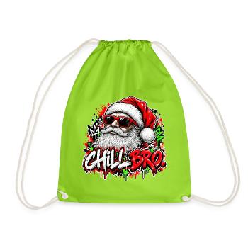  Chill Bro Entspannter Weihnachtsmann Mit - Turnbeutel - Neongrün - Vorne