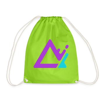Geometrischer Berg-Logo in Lila Cyan - Turnbeutel - Neongrün - Vorne
