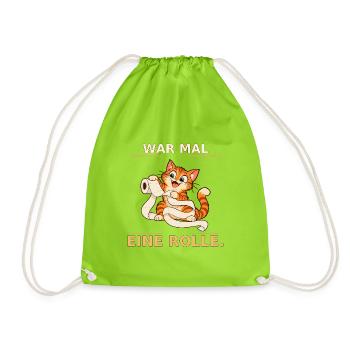 War mal eine Rolle Katze - Turnbeutel - Neongrün - Vorne