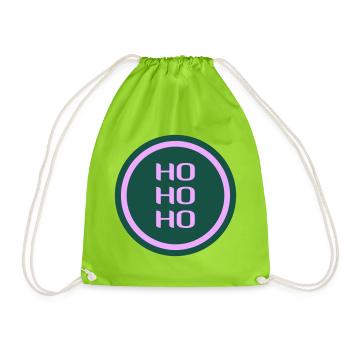 Weihnachten Sprüche - Turnbeutel - Neongrün - Vorne