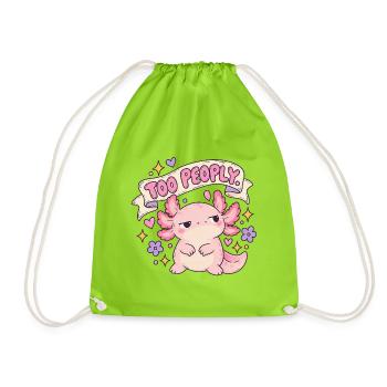 Too Peoply Cute Dragon Sticker - Turnbeutel - Neongrün - Vorne