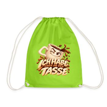 Ich Habe Einen An Der Tasse Kaffee - Turnbeutel - Neongrün - Vorne