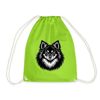 Pommerscher Hundekopf - Turnbeutel - Neongrün - Vorne