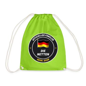 Offizieller Fanclub der Netten - gegr. 2026 - Turnbeutel - Neongrün - Vorne