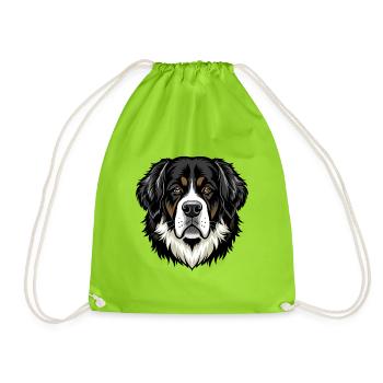 Bernhardiner Hundekopf - Turnbeutel - Neongrün - Vorne