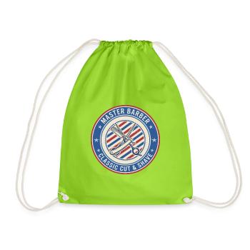 Master Barber Straight Razor Shears Badge Geschenk - Turnbeutel - Neongrün - Vorne