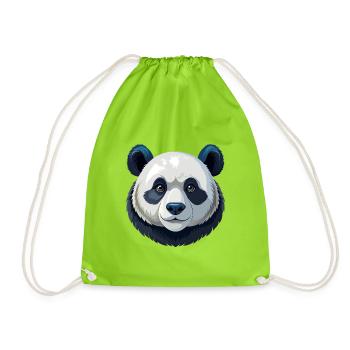 Pandakopf - Turnbeutel - Neongrün - Vorne