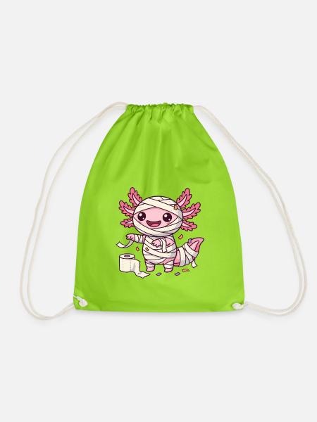 Mumien-Axolotl - Turnbeutel - Neongrün