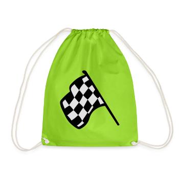 Zielflagge, Racing - Turnbeutel - Neongrün - Vorne