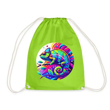 Chameleon - Drawstring Bag - neon green - Front