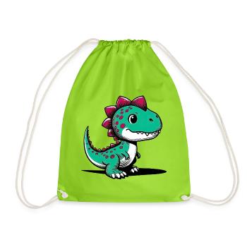 Dinosaur - Drawstring Bag - neon green - Front