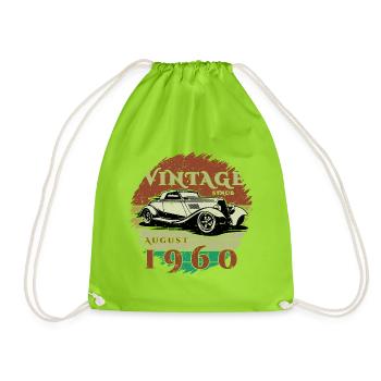 65ème Anniversaire - Classiques - Millésime depuis 08/1960 - Sac de sport léger - vert néon - Devant