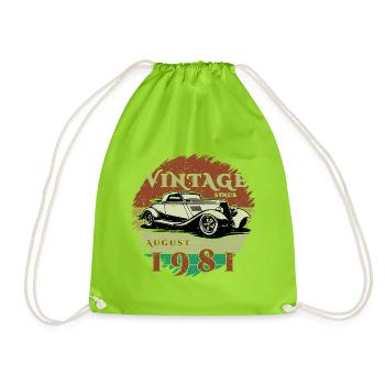 44ème Anniversaire - Classique - Millésime depuis 08/1981 - Sac de sport léger - vert néon - Devant