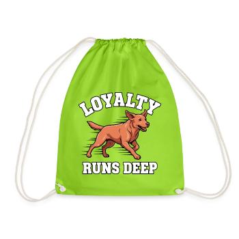 Loyalty runs deep – Foxred Labrador - Drawstring Bag - neon green - Front