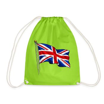 Great Britain England Flag - Drawstring Bag - neon green - Front