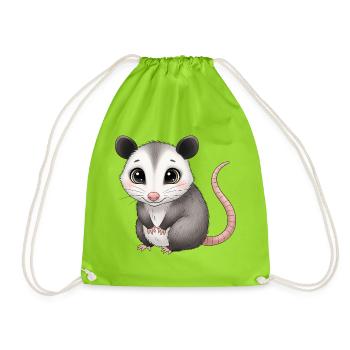 Cute Star Rat - Drawstring Bag - neon green - Front