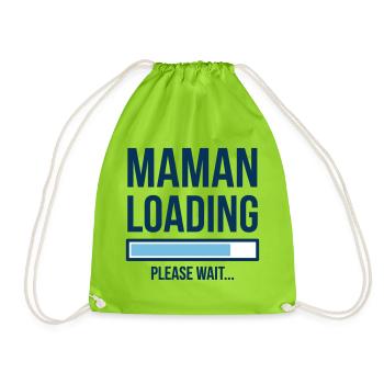 Mama lädt Baby-Design - Turnbeutel - Neongrün - Vorne