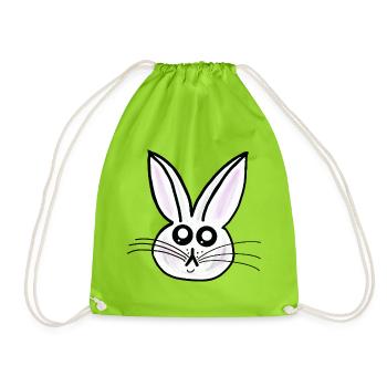 Hase Ostern Hase Hasen - Turnbeutel - Neongrün - Vorne