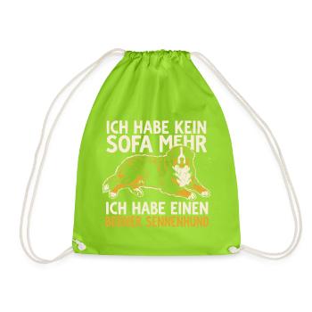 Ich habe kein Sofa mehr, ich habe einen Berner - Turnbeutel - Neongrün - Vorne