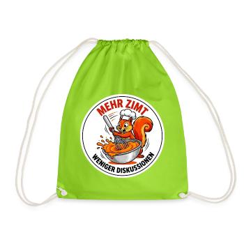 Backen Zimt Konditor Eichhörnchen Bäcker T-Shirt - Turnbeutel - Neongrün - Vorne