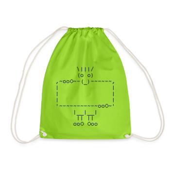 ascii art: troll + your text - Sac de sport léger - vert néon - Devant