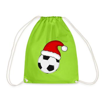 Football Père Noël chapeau fête - Sac de sport léger - vert néon - Devant
