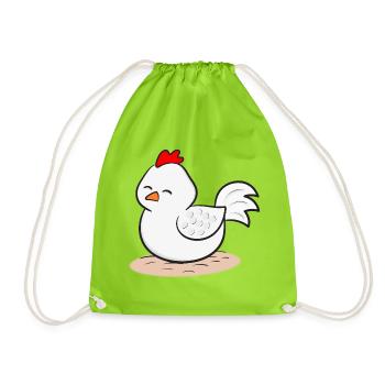 Huhn Hühner - Turnbeutel - Neongrün - Vorne