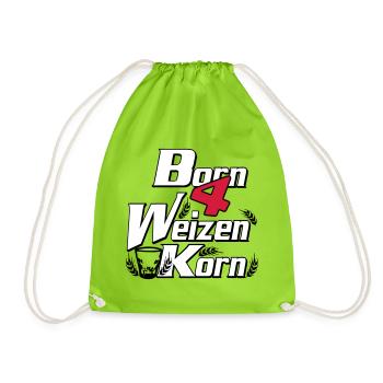 Wheat grain - born 4 grain - Party Fun --- - Drawstring Bag - neon green - Front