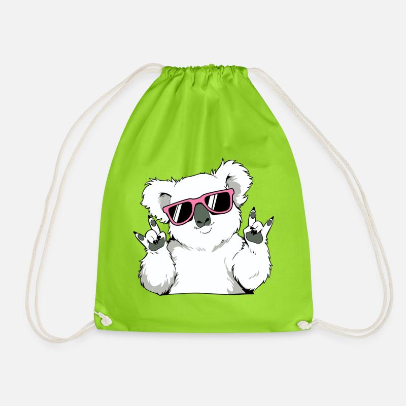 Cooler Koala mit Sonnenbrille - Turnbeutel - Neongrün